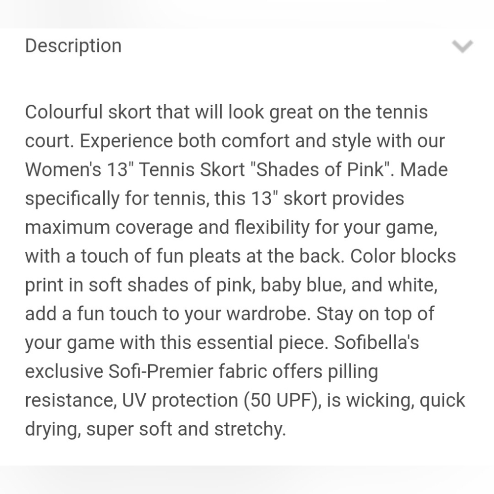 NWT Sofibella 13in Tennis Skirt In XL - Picture 4 of 13